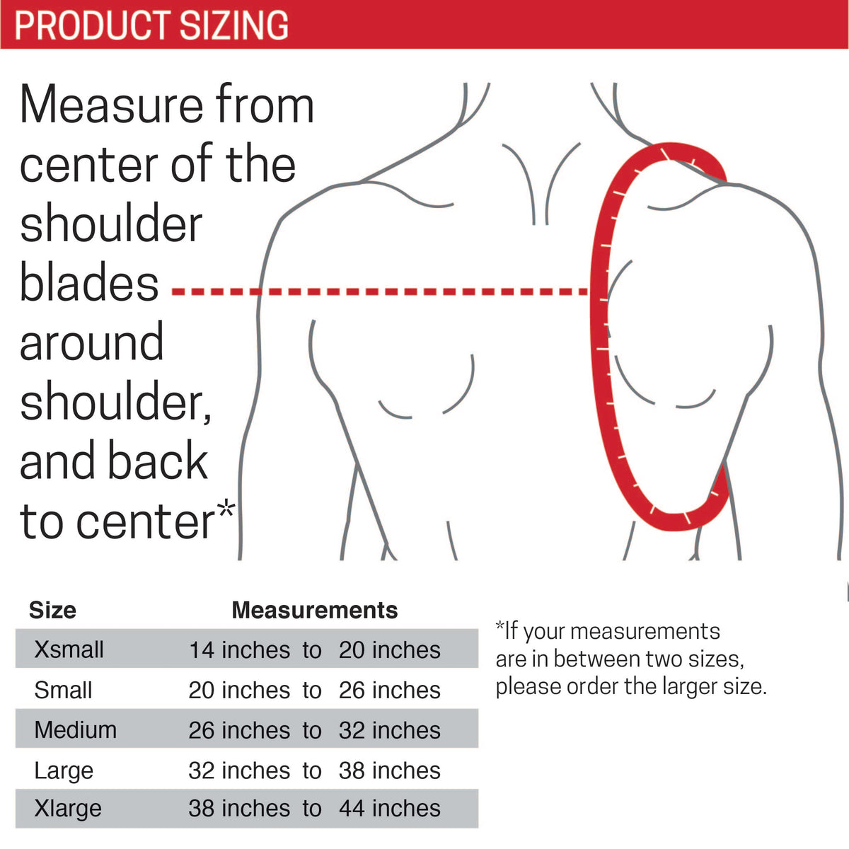 Clavicle Support Brace for Posture & Fracture Care size guide