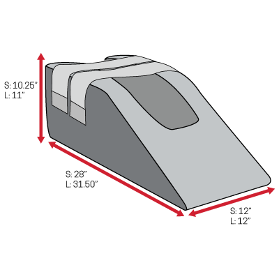 Product Sizing Measurements for 4076 Severe Ankle Pillow