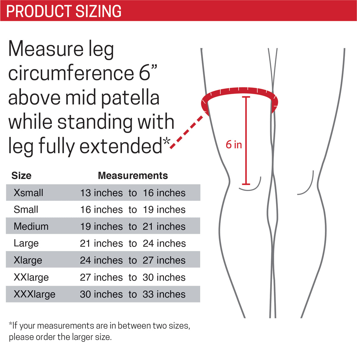 Inferior Patella Stabilizer – Adjustable Patellar Support Sleeve size guide