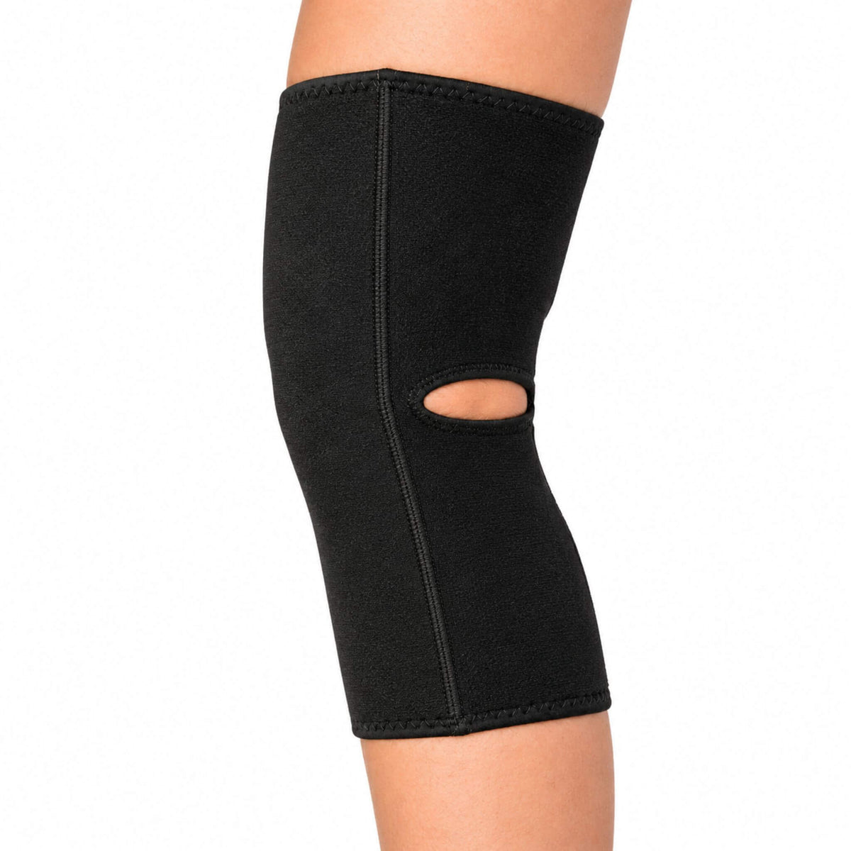 Back view of compression knee sleeve showing contoured fit behind the knee