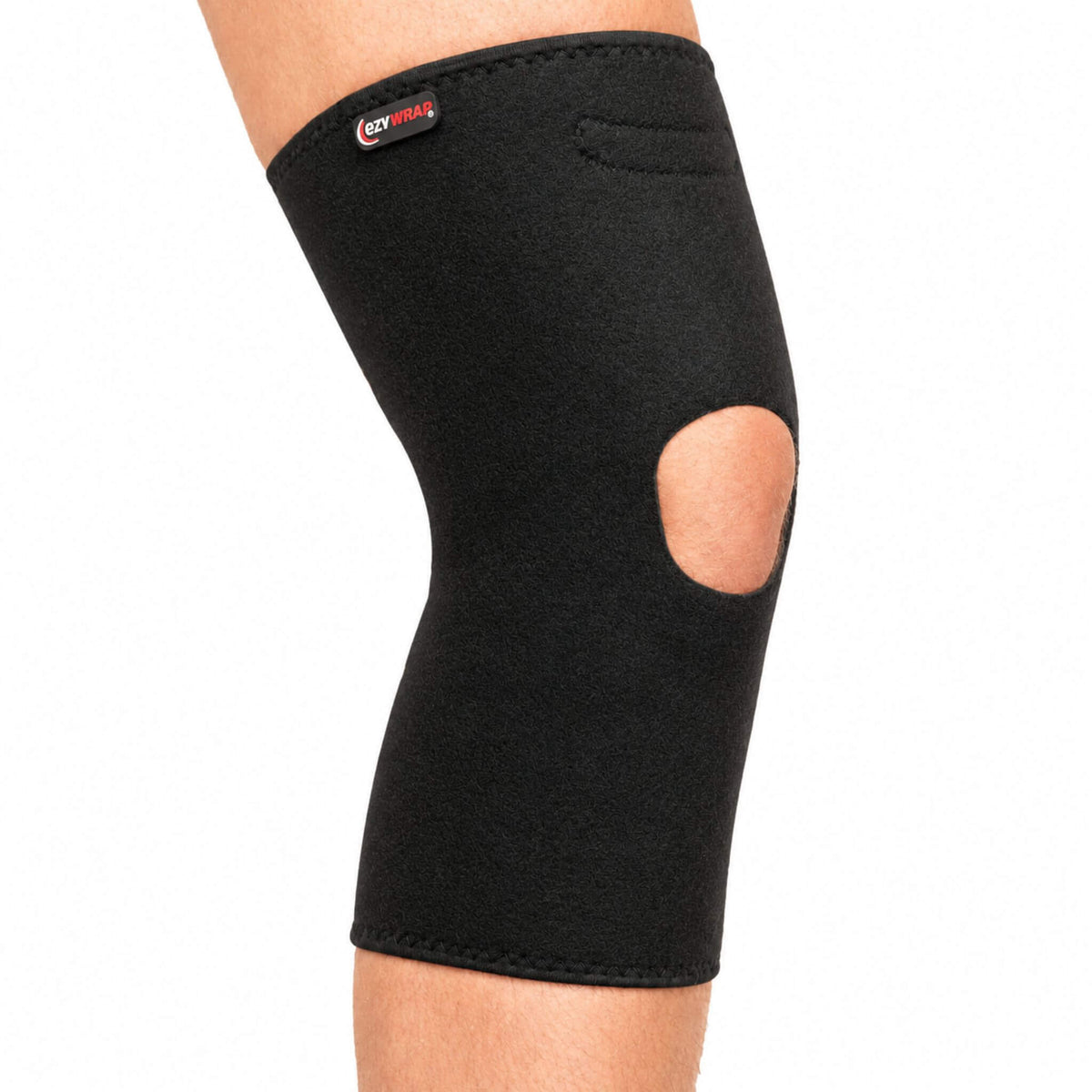 Compression knee sleeve with open patella design for knee support