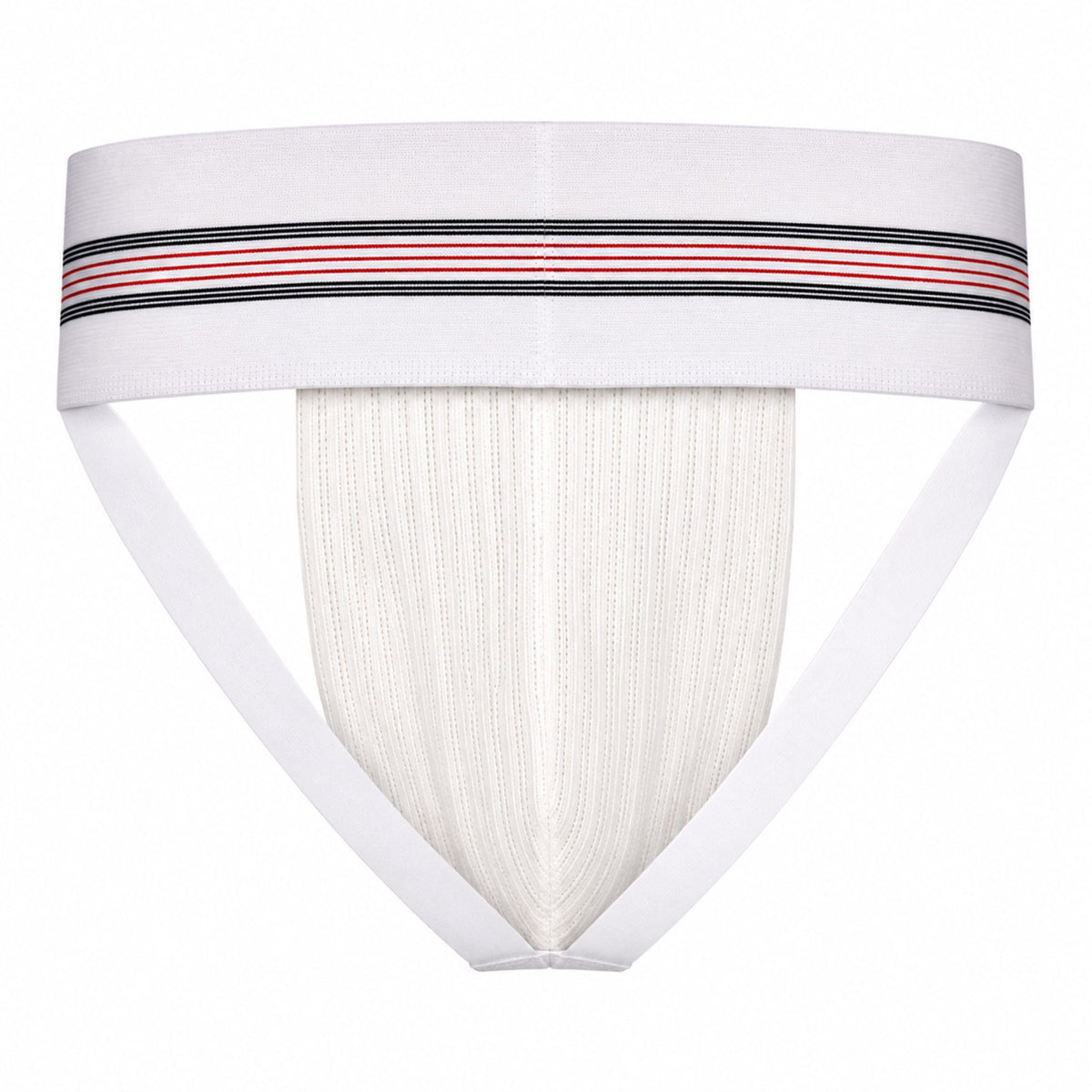 Back view of the EzyWrap men's athletic supporter highlighting durable elastic leg straps and secure athletic support for baseball, football, hockey, and gym workouts.