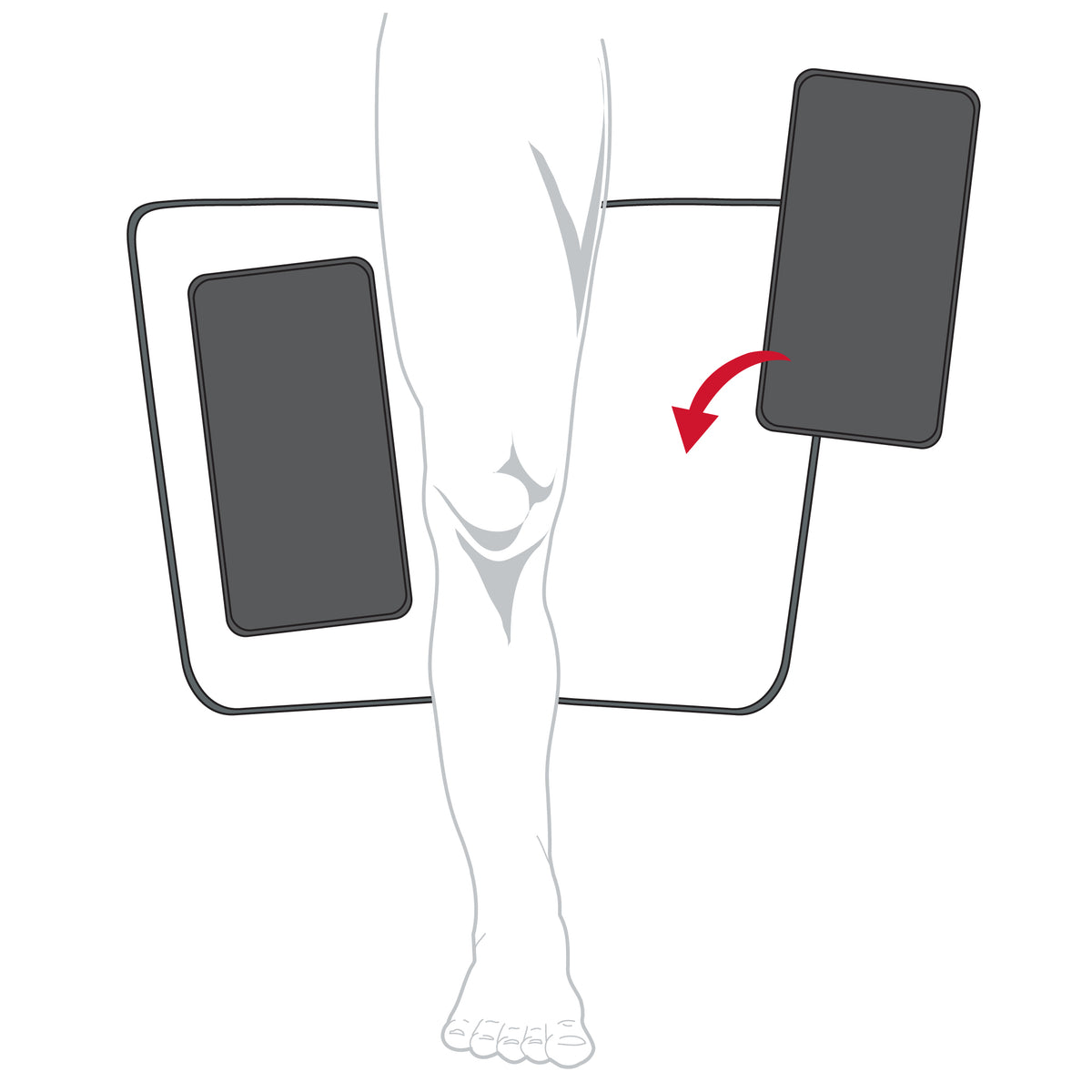 Diagram showing compression knee immobilizer with First ICE cold therapy packs applied - 282654, 282666, 282653, 282669, 282655, 282673, 282657, 282677, 282614, 282681, 282660, 282685, 282662, 282691, 282664, 282694, 282665, 282700, 283356, 283360, 282652, 282667, 282654, 282671, 282656, 282675, 282658, 282680, 282659, 282684, 282661, 282688, 282663, 282693