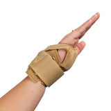 Side view of adjustable Ezy Pro gymnast wrist brace with thumb opening and secure strap